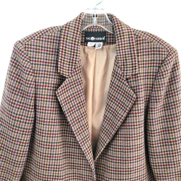 VTG Sag Harbor tweed wool blazer jacket - Picture 10 of 12